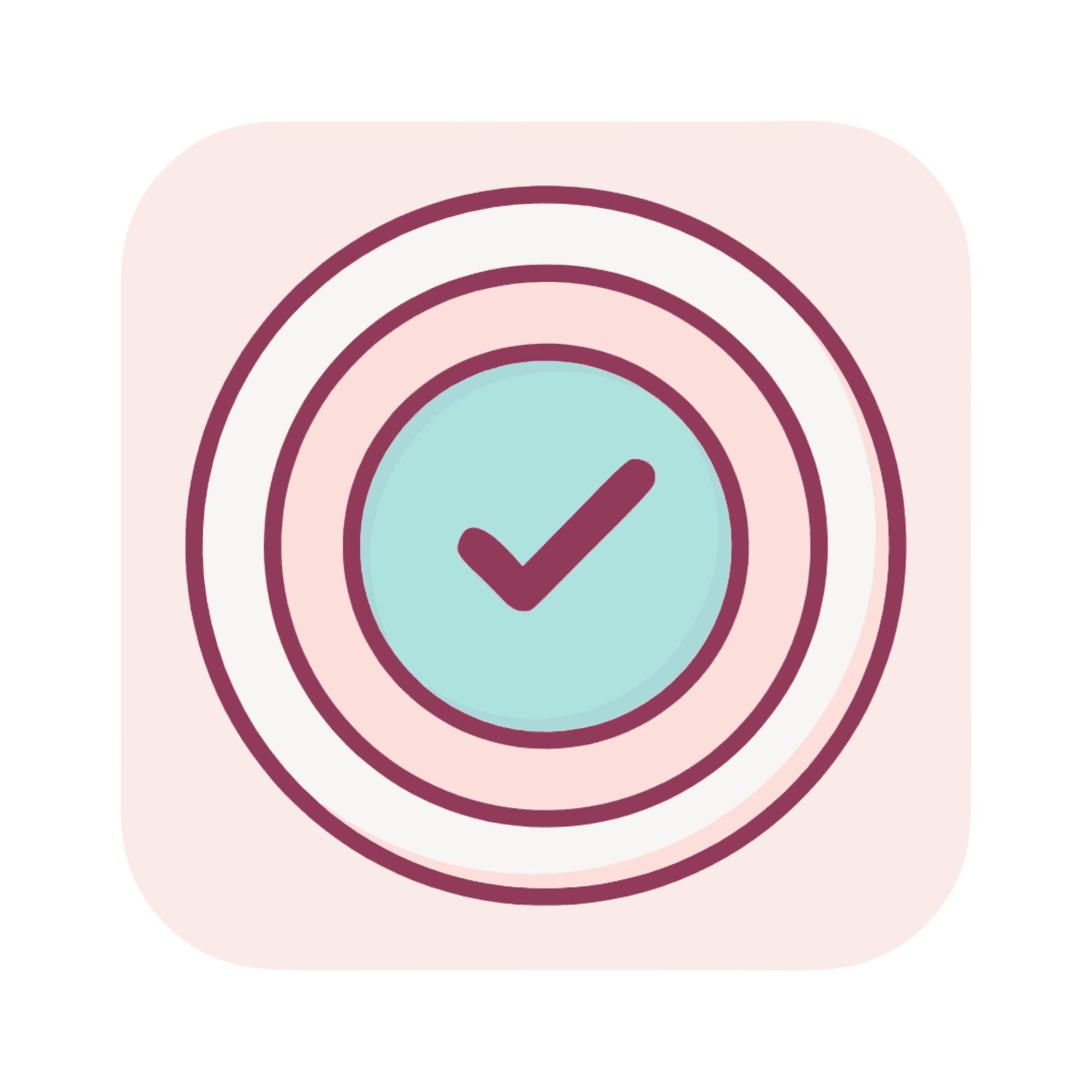 Checkmark icon representing menstrual health or approval.